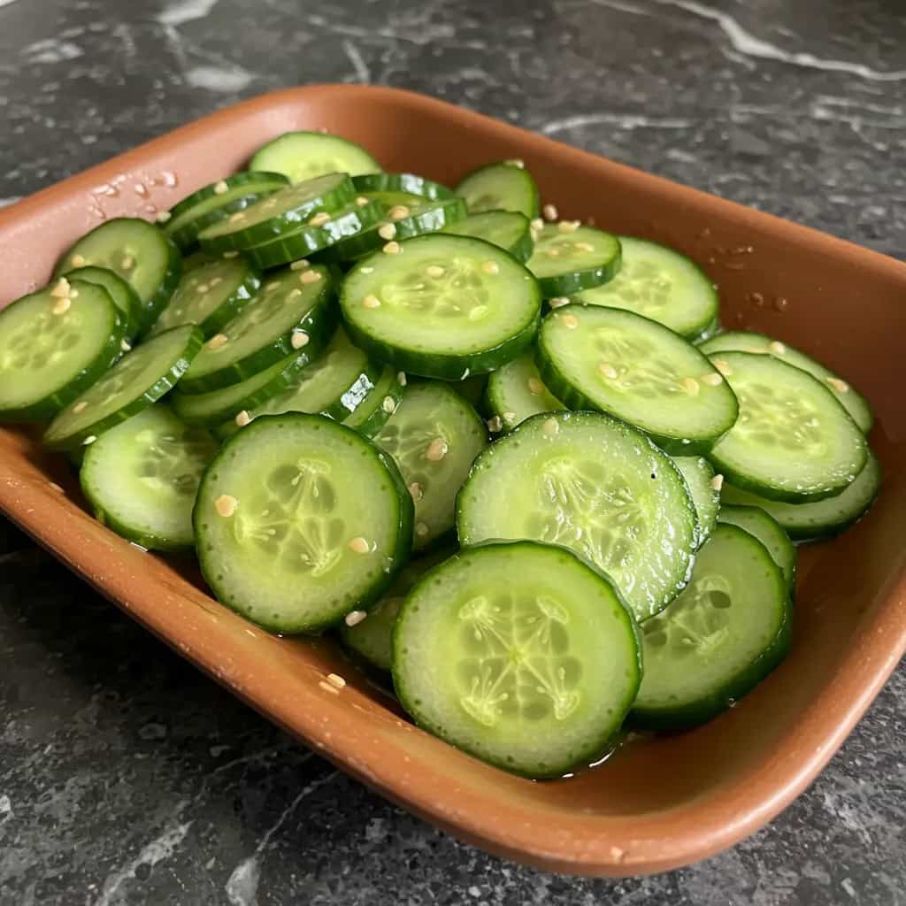 Pepinos em Vinagrete de Gengibre