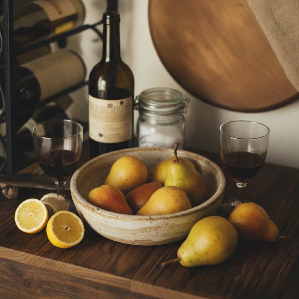 Pêras ao Vinho Tinto