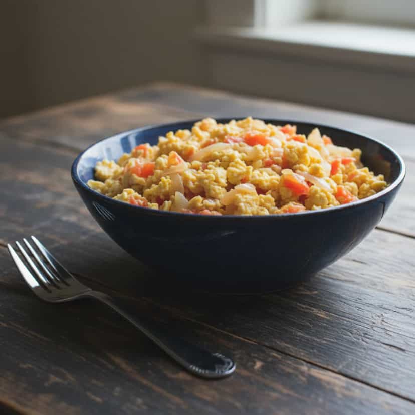 Foto deliciosa de Perico de Ovos pronta para servir - Café da Manhã Brasileiro