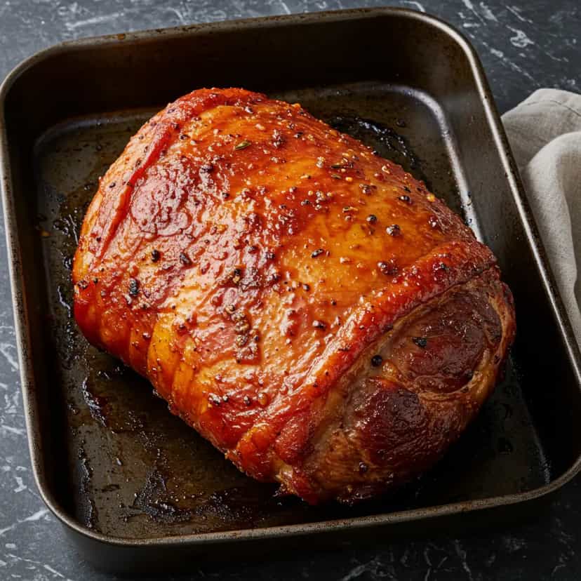 Foto deliciosa de Pernil Assado com Crosta Crocante pronta para servir - Carnes & Frango