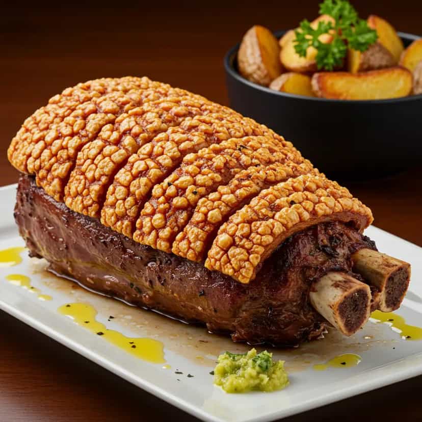 Foto deliciosa de Pernil Crocante à Pururuca pronta para servir - Carnes & Frango