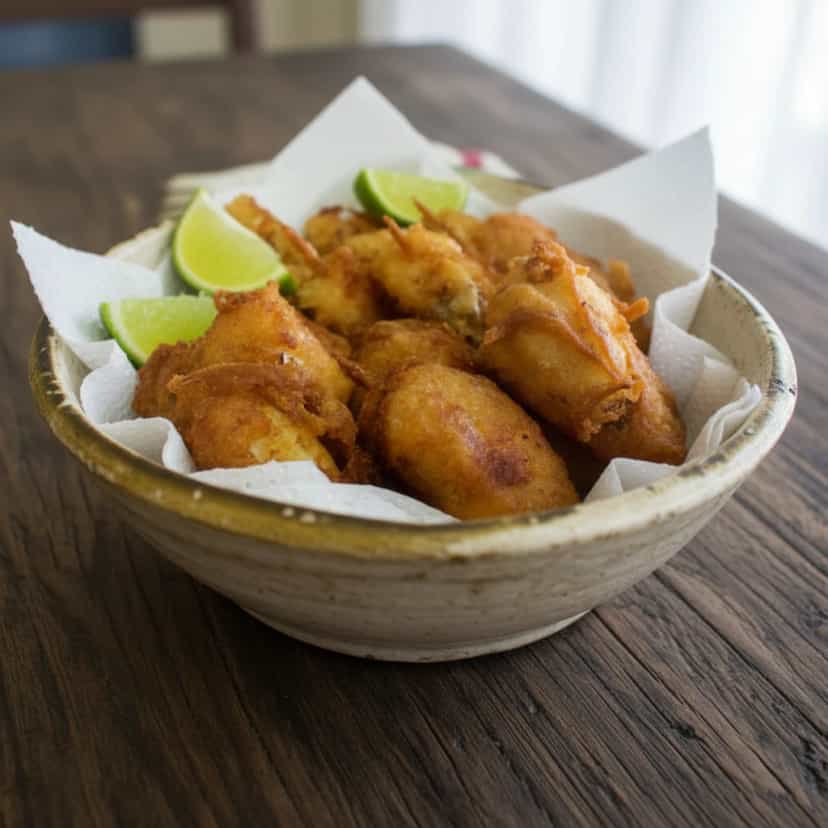 Foto deliciosa de Pescada Branca Crocante com Cerveja pronta para servir - Peixes & Frutos do Mar
