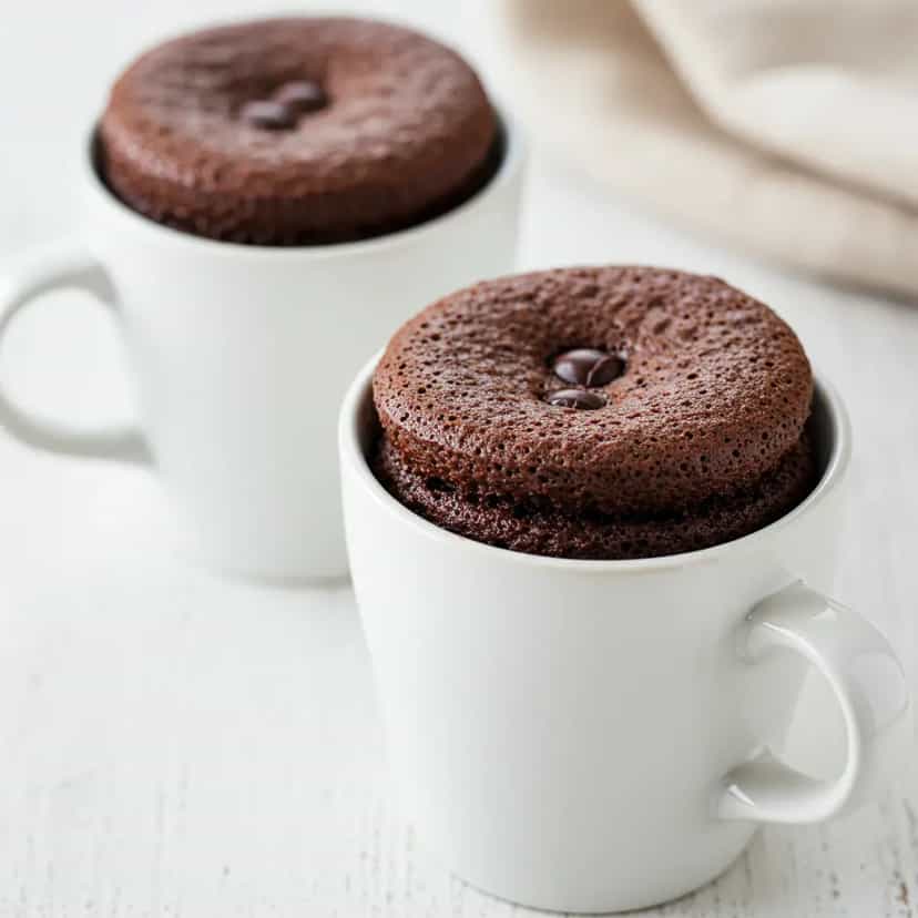 Foto deliciosa de Petit Gateau de Caneca pronta para servir - Sem Assar