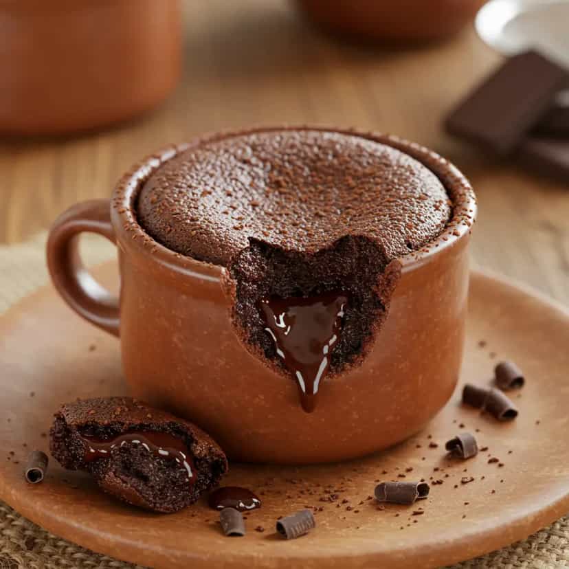Foto deliciosa de Petit gateau de caneca pronta para servir - Outras Receitas