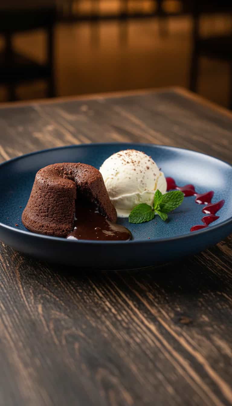 Foto deliciosa de Petit Gateau de Chocolate pronta para servir - Bolos & Cupcakes