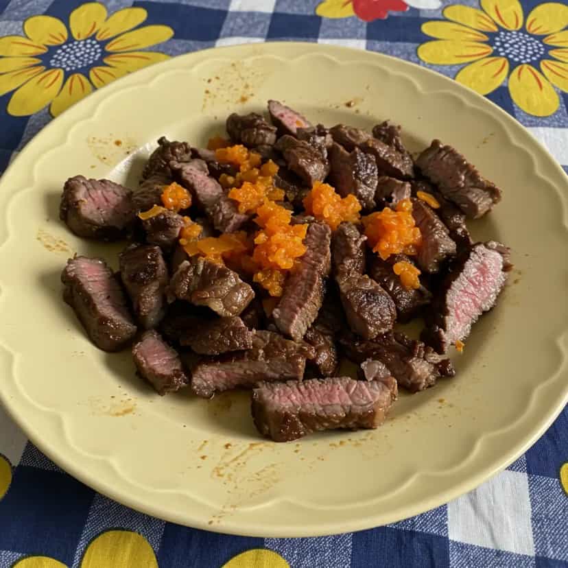 Foto deliciosa de Picanha na Chapa com Palmito pronta para servir - Carnes & Frango