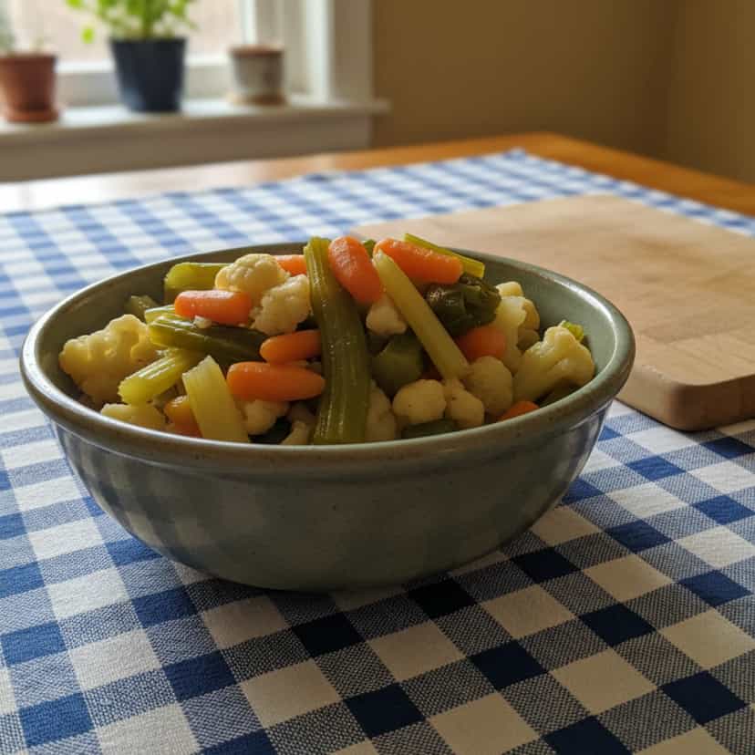 Foto deliciosa de Picles de Jardineira pronta para servir - Salgadinhos