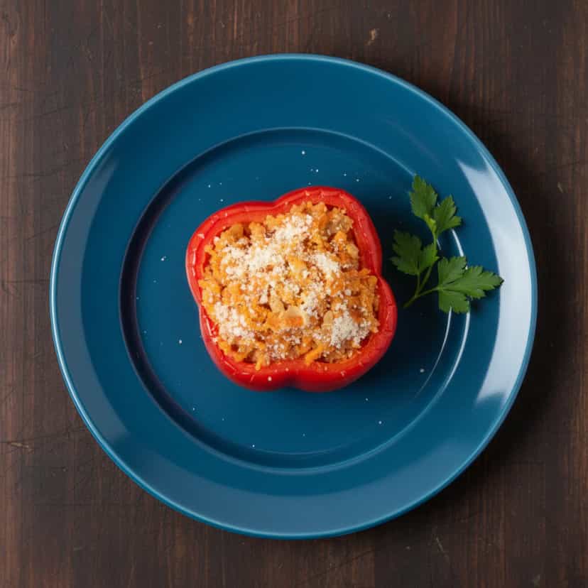 Foto deliciosa de Pimentões Recheados com Cenoura pronta para servir - Almoço & Jantar