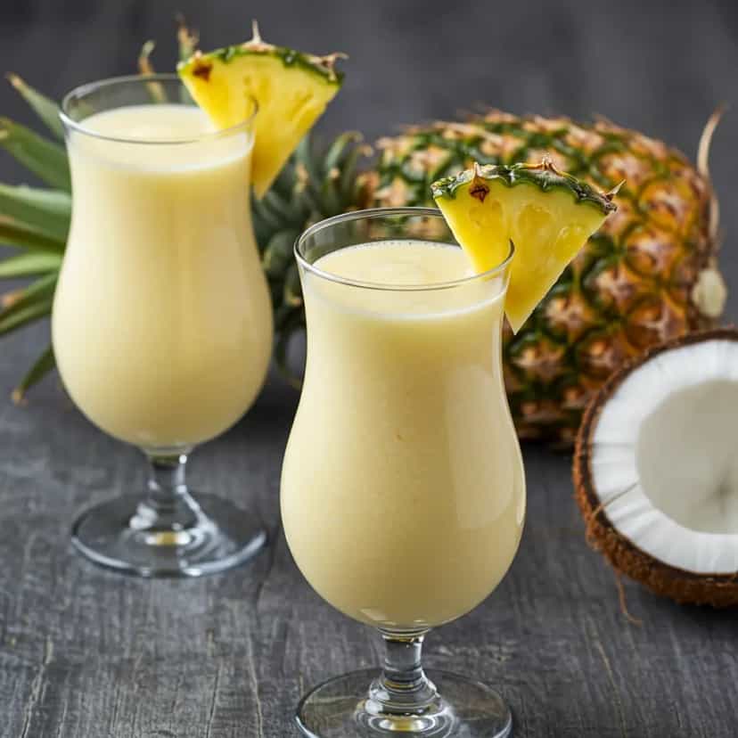 Foto deliciosa de Pina Colada Tropical pronta para servir - Coquetéis