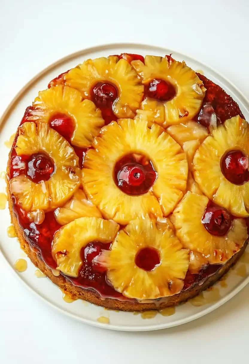 Bolo de Abacaxi de Cabeça para Baixo