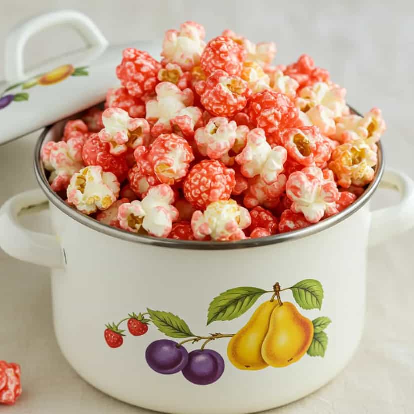 Foto deliciosa de Pipoca Doce Colorida pronta para servir - Outras Receitas