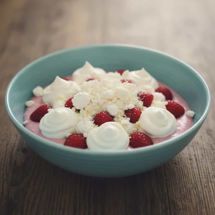 Foto deliciosa de Pirâmide de Suspiros com Morangos pronta para servir - Outras Receitas