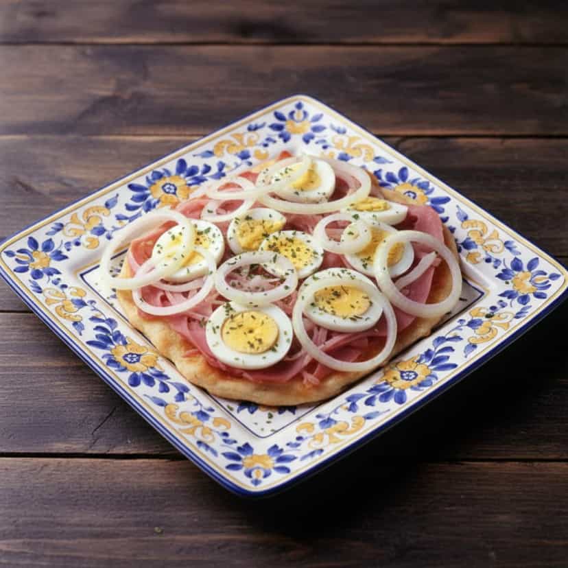 Foto deliciosa de Pizza Aberta Frita Caseira pronta para servir - Outras Receitas