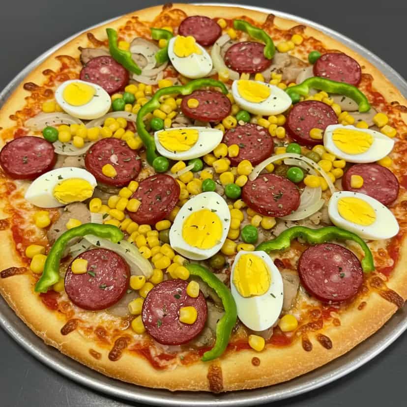Foto deliciosa de Pizza Caseira pronta para servir - Pizzas & Salgados