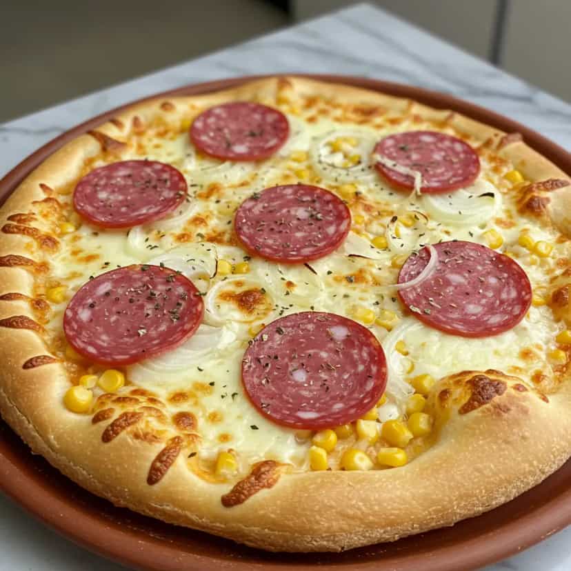 Foto deliciosa de Pizza Caseira Fácil e Rápida pronta para servir - Outras Receitas