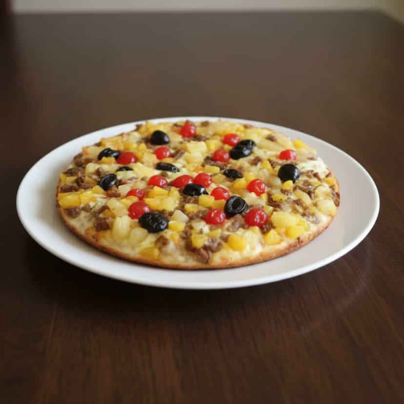 Foto deliciosa de Pizza de Abacaxi com Frutas pronta para servir - Outras Receitas