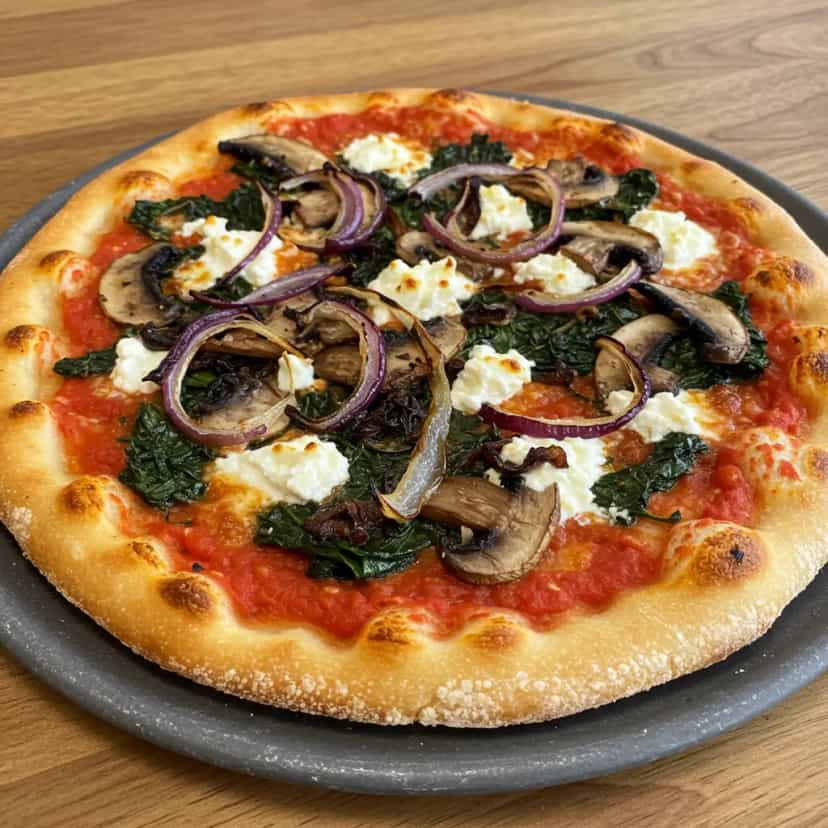 Foto deliciosa de Pizza de Cordeiro com Pesto de Hortelã pronta para servir - Pizzas & Salgados