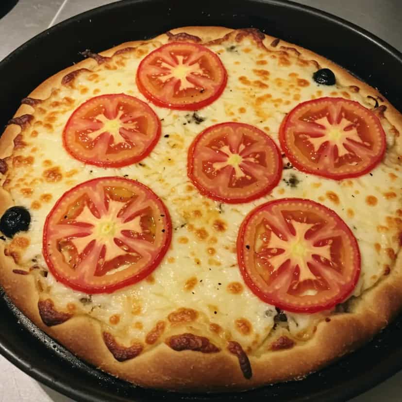 Foto deliciosa de Pizza de Farinha Caseira pronta para servir - Outras Receitas