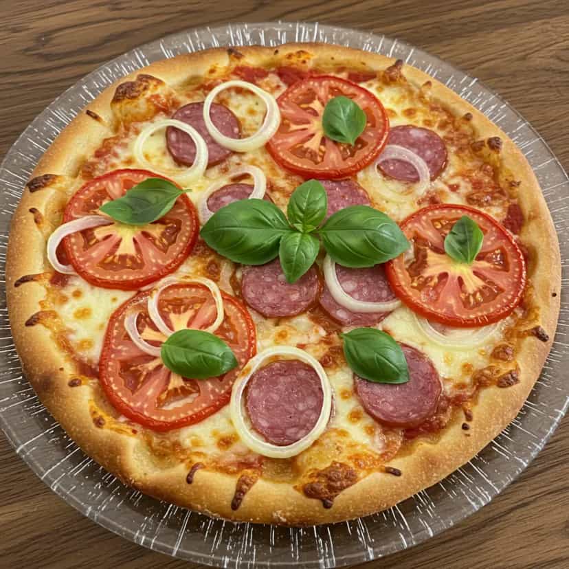 Foto deliciosa de Pizza de liquidificador na frigideira pronta para servir - Outras Receitas