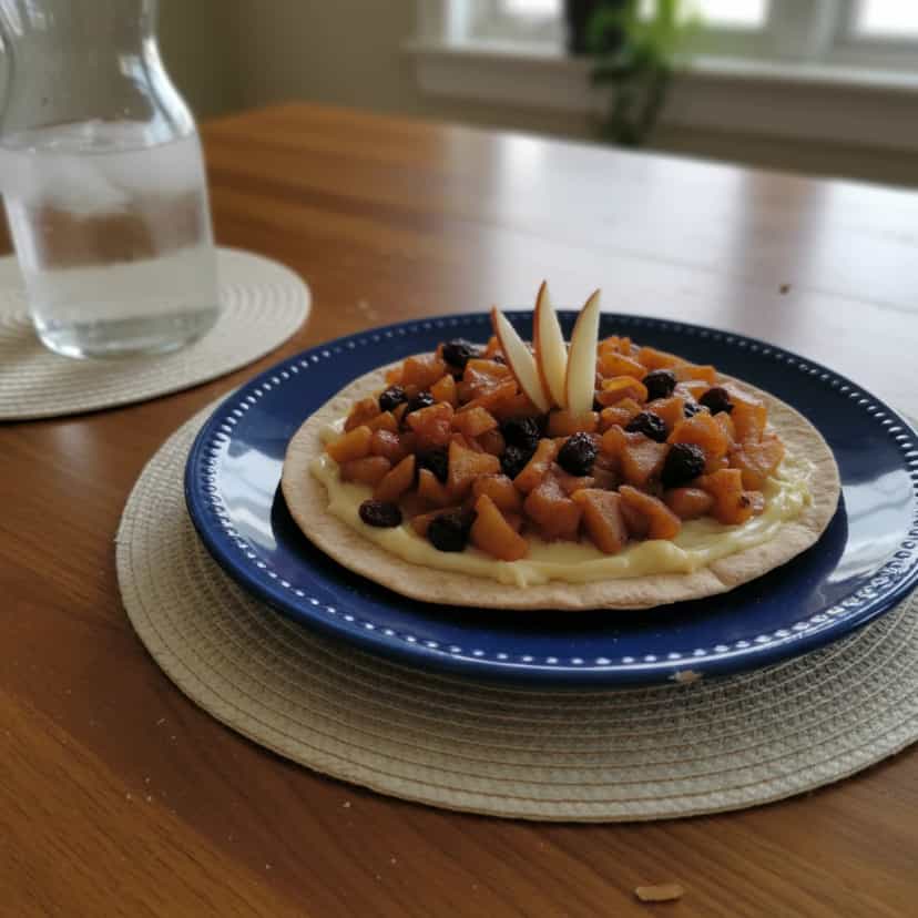 Foto deliciosa de Pizza de Maçã com Brigadeiro Branco pronta para servir - Outras Receitas