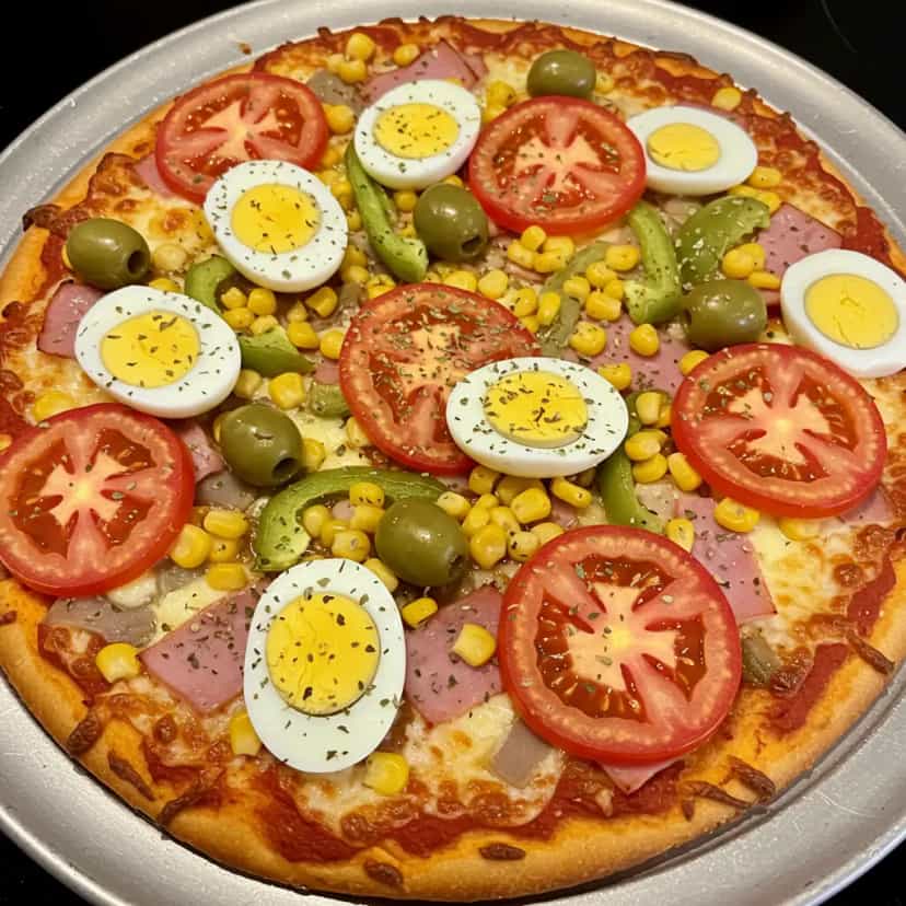 Foto deliciosa de Pizza de Mussarela pronta para servir - Pizzas & Salgados