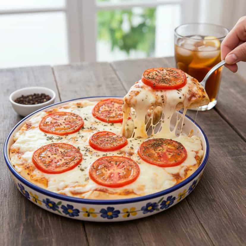 Foto deliciosa de Pizza de Pão de Queijo pronta para servir - Lanches de Padaria