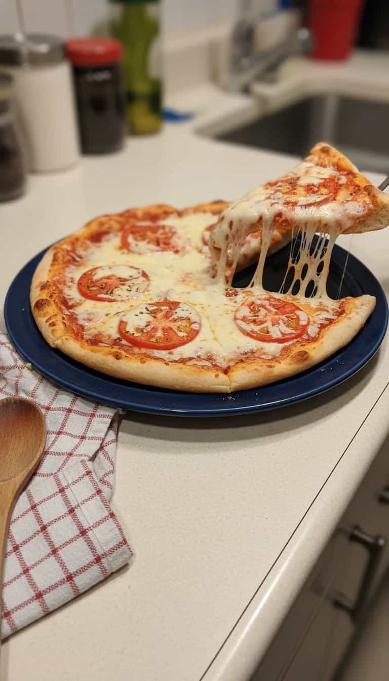 Foto deliciosa de Pizza de Pão Frances pronta para servir - Outras Receitas