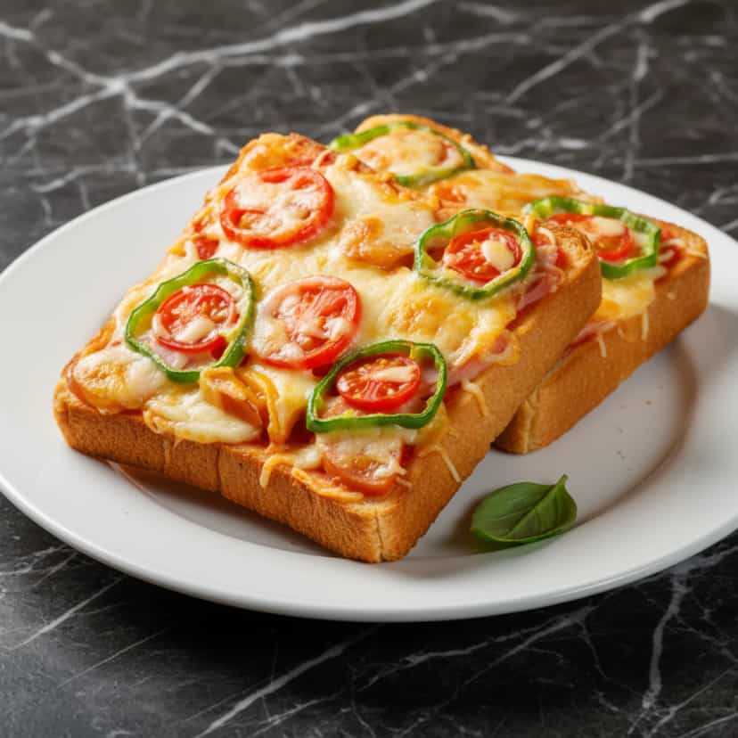 Foto deliciosa de Pizza de Pão no Microondas pronta para servir - Lanches de Padaria