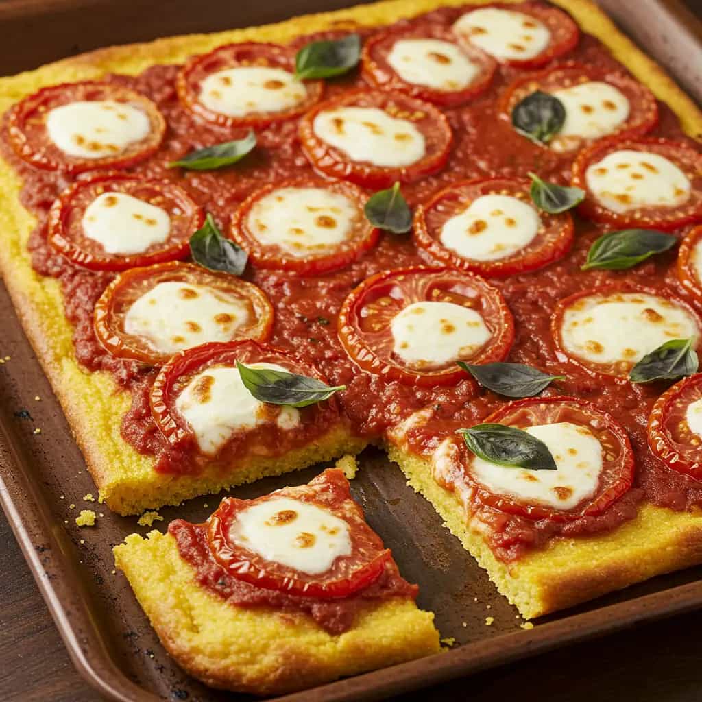 Pizza de Polenta com Caprese