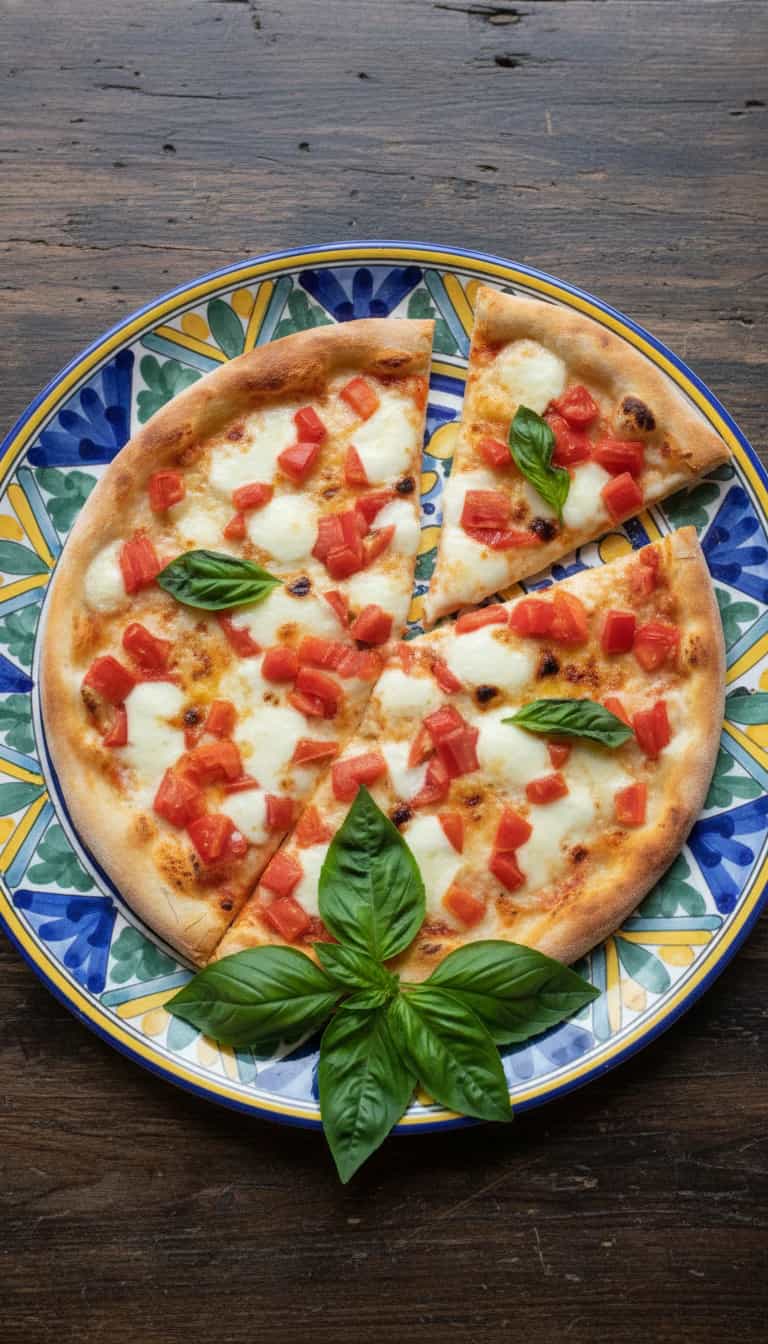 Foto deliciosa de Pizza Margherita pronta para servir - Outras Receitas