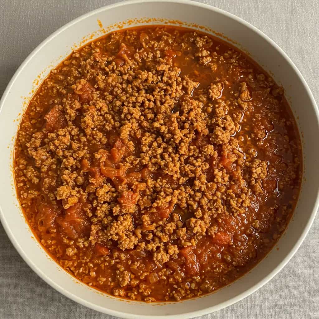 Polenta Cremosa com Carne Moída