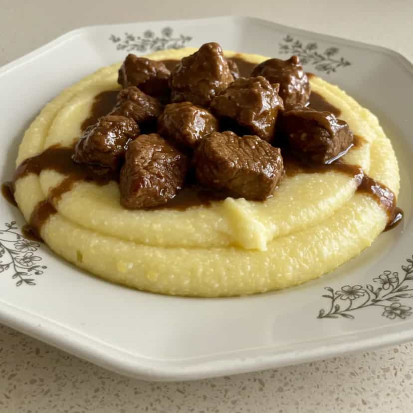 Foto deliciosa de Polenta Cremosa de Micro-ondas pronta para servir - No Micro-ondas