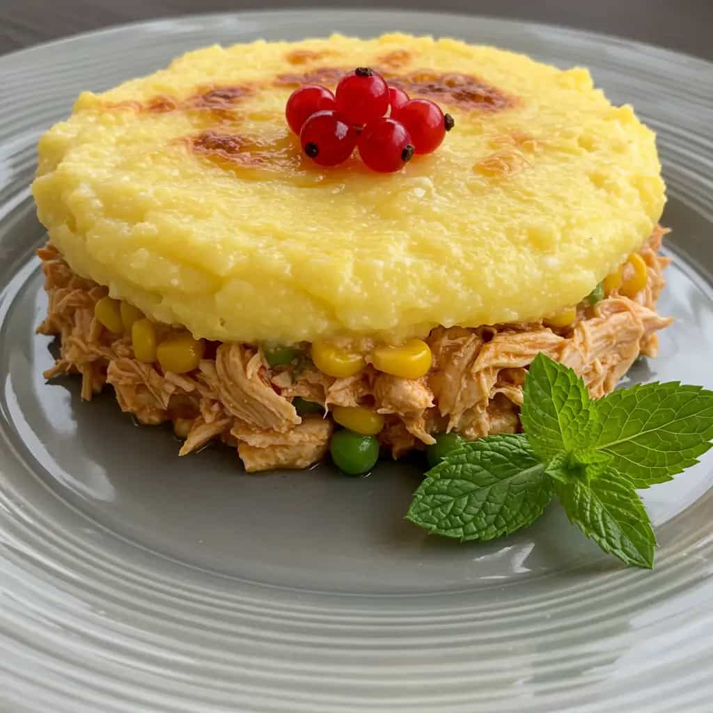 Polenta Cremosa Recheada com Frango