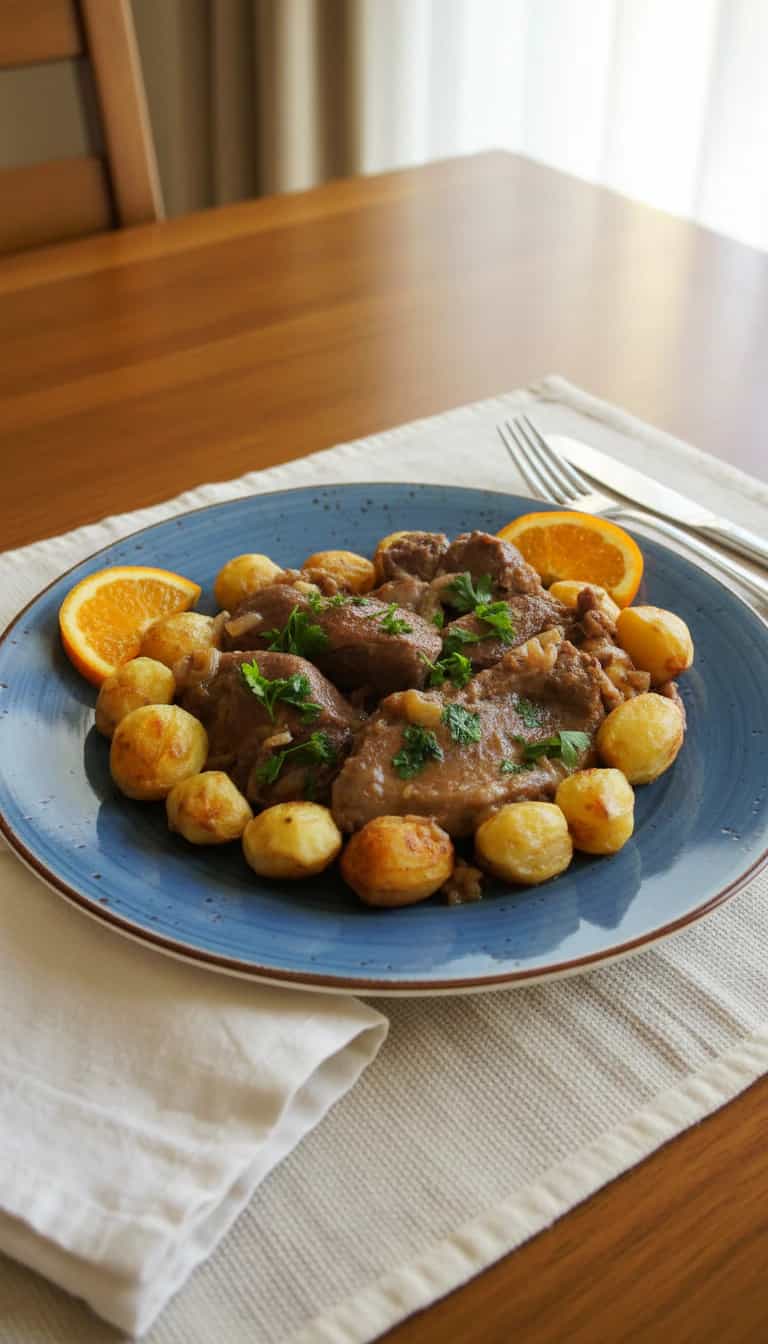 Foto deliciosa de Porco no Tacho com Mandioca pronta para servir - Carnes & Frango