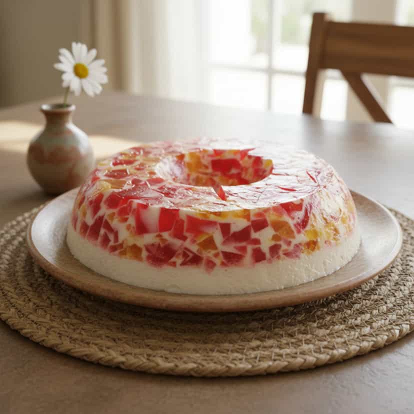 Foto deliciosa de Pudim Arco-Íris de Gelatina pronta para servir - Pudins & Cremes