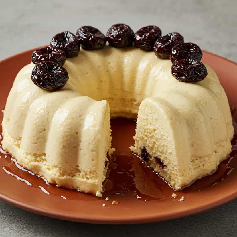 Foto deliciosa de Pudim Cremoso de Ameixa pronta para servir - Pudins & Cremes