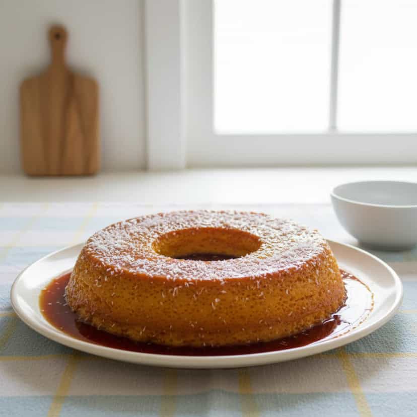 Foto deliciosa de Pudim Cremoso de Coco pronta para servir - Pudins & Cremes