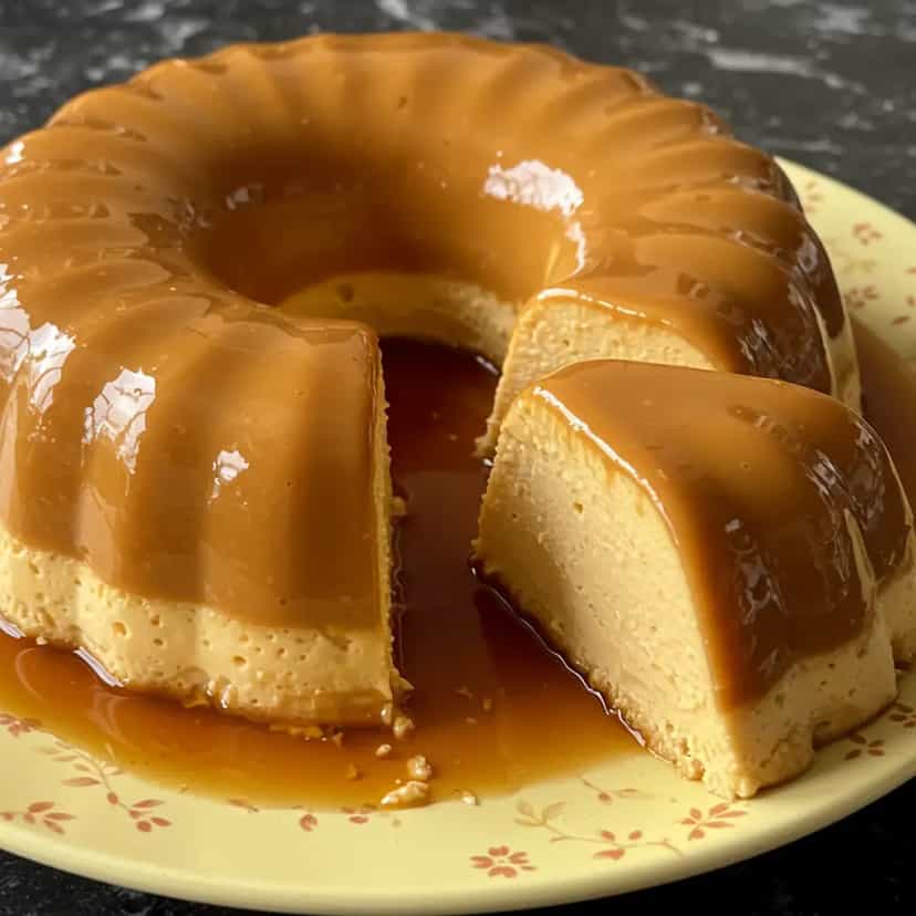 Foto deliciosa de Pudim Cremoso de Doce de Leite pronta para servir - Pudins & Cremes