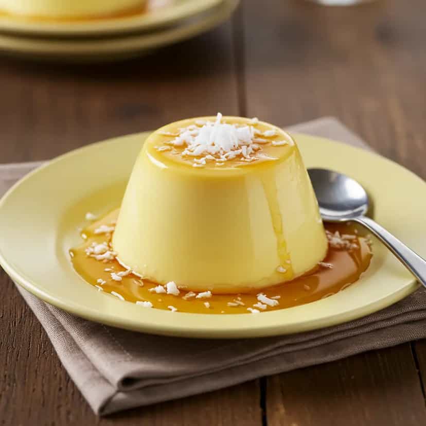 Foto deliciosa de Pudim Cremoso de Iogurte e Maria Mole pronta para servir - Pudins & Cremes