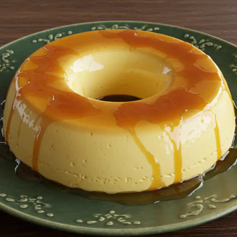 Foto deliciosa de Pudim Cremoso de Pão com Leite em Pó pronta para servir - Pudins & Cremes