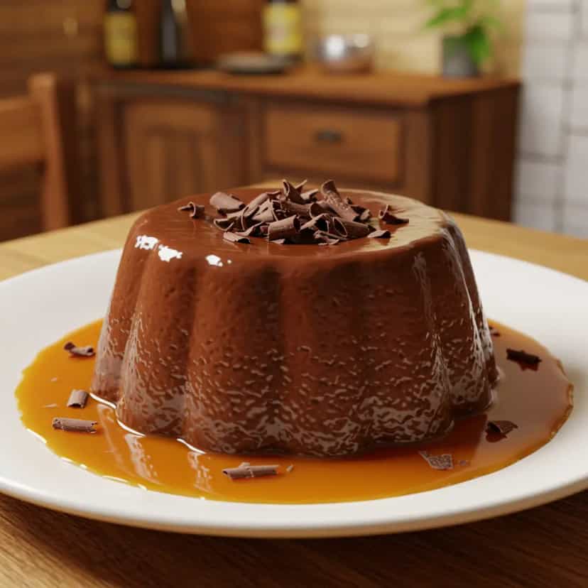 Foto deliciosa de Pudim de Chocolate pronta para servir - Pudins & Cremes
