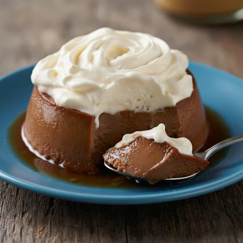 Foto deliciosa de Pudim de Chocolate Meio Amargo pronta para servir - Pudins & Cremes