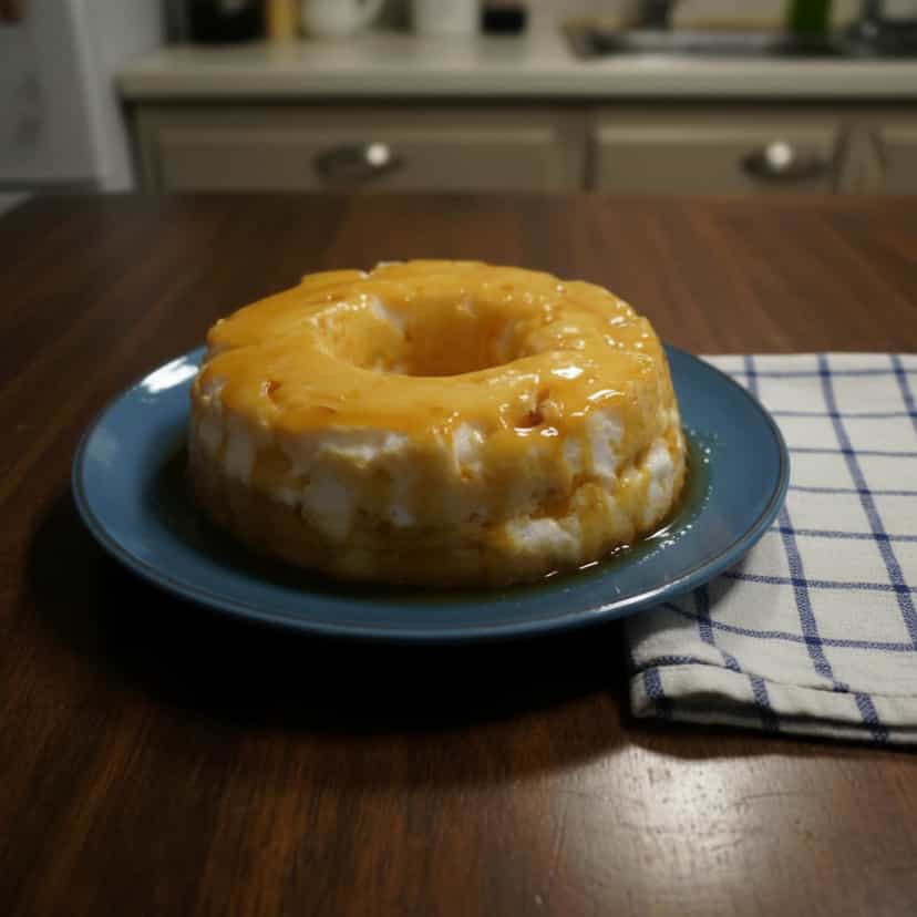 Foto deliciosa de Pudim de Claras com Doce de Ameixa pronta para servir - Pudins & Cremes