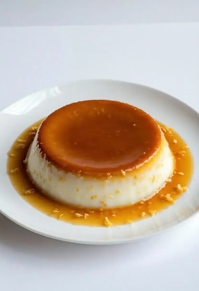 Foto deliciosa de Pudim de Leite com Coco pronta para servir - Pudins & Cremes