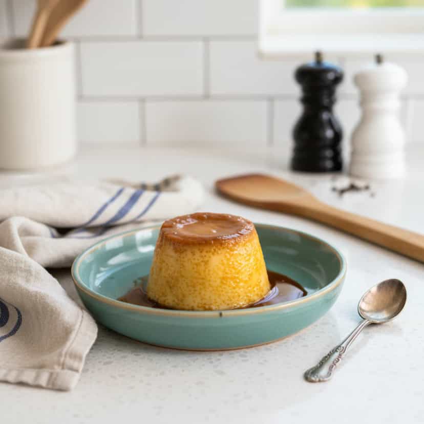 Foto deliciosa de Pudim de Leite de Aveia Sem Lactose pronta para servir - Pudins & Cremes
