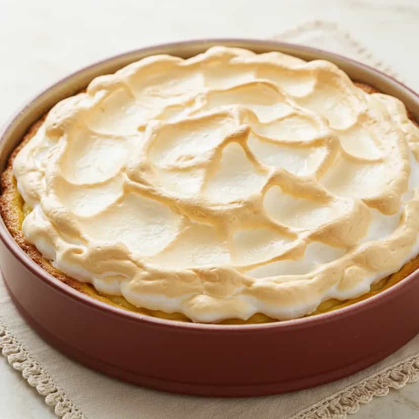 Foto deliciosa de Pudim de Maçã com Suspiro pronta para servir - Pudins & Cremes
