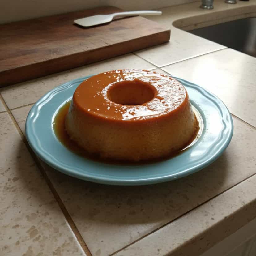 Foto deliciosa de Pudim de Pão Caseiro pronta para servir - Pudins & Cremes