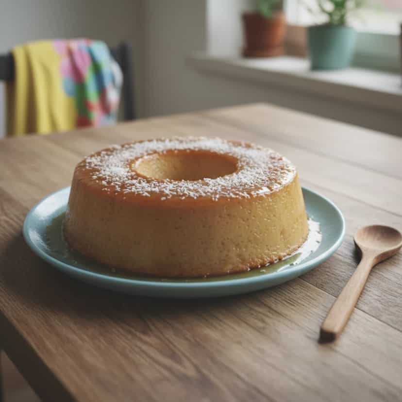 Foto deliciosa de Pudim de Pão Caseiro com Coco pronta para servir - Pudins & Cremes