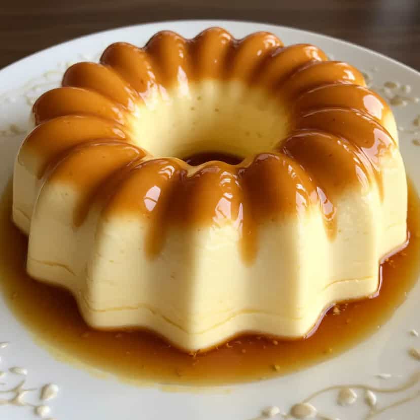 Foto deliciosa de Pudim Gelado pronta para servir - Doces Gelados & Sorvetes