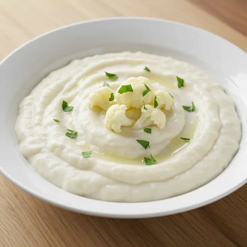 Foto deliciosa de Purê de Couve-flor cremoso pronta para servir - Almoço & Jantar